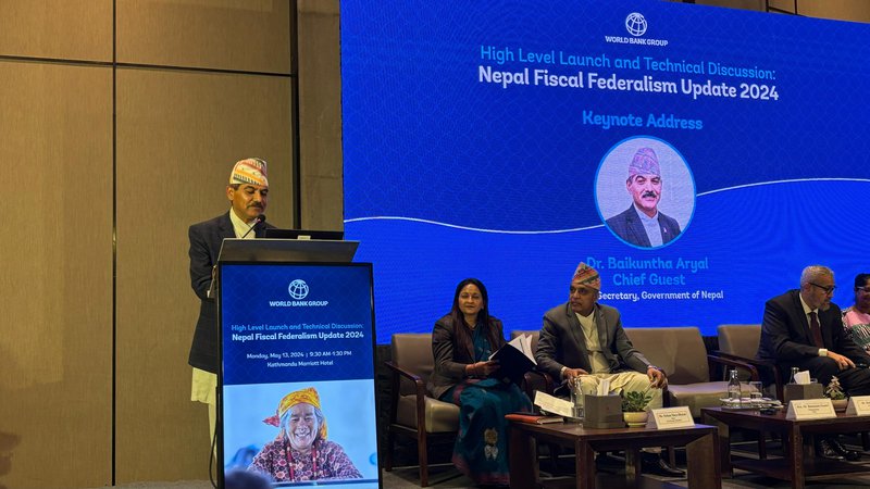 Baikuntha Aryal Chief Secretary at the launch of NFFU.jpeg