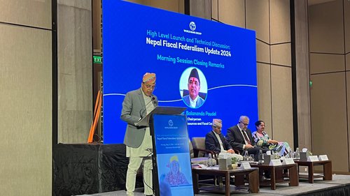 Balananda Poudel NNFRC Chair at the launch of NNFU.jpeg