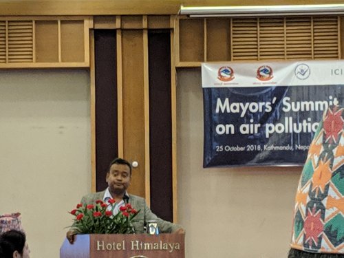 Bhushan Tuladhar At Mayor Summit.jpg