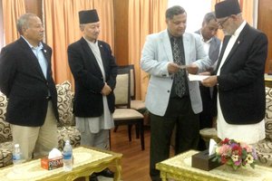 CA Chairman Nembang Handed Over Check