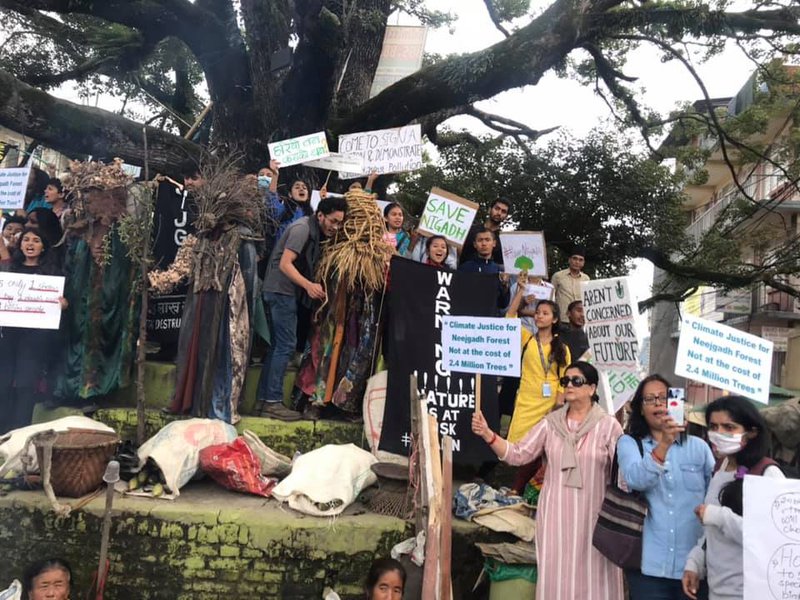 Chanda Rana and protest at Swiss Embassy.jpg