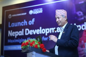 Chief Guest Minister of Finance Dr. Yuba Raj Khatiwada - Keynote Address.JPG