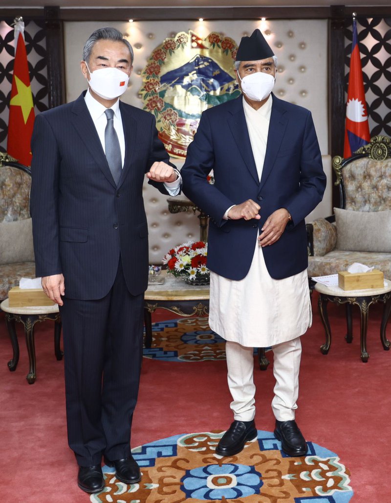 Chinese Foreing minsiter and PM Deuba.jpg
