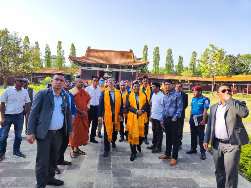 Chinese ambassador visited Lumbini wiht DPM.jpg