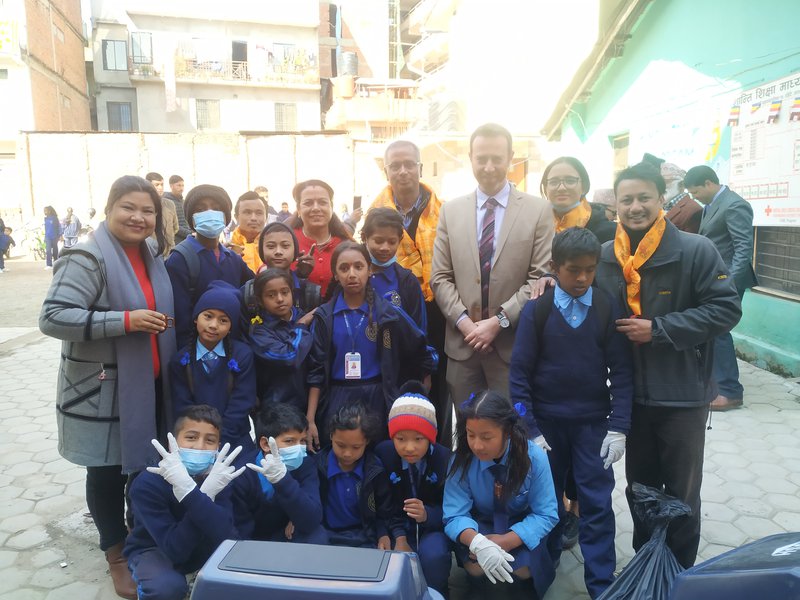 DCM of the Embassy, Shalom Club Members and students after collecting waste.jpg