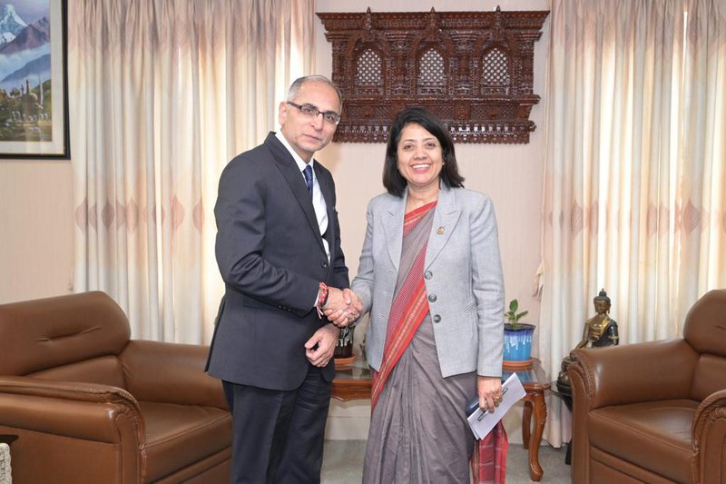 Foreign secretary Kwatra with Foreign Minister Rai Paudyal.jpg