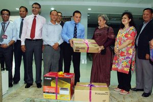 Himalayan Bank handed over computer to Nepal Heritage Society