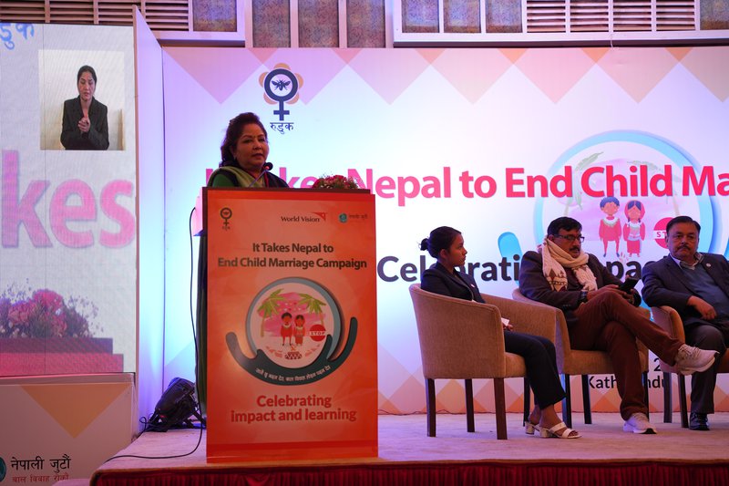 Hon. Dr. Arzu Rana Deuba shares her views during the event.jpg