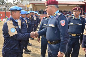 IGP Aryal Addresses the Police Contingent