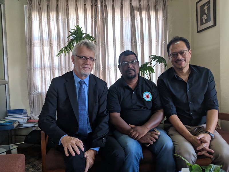 LWF General Secretary Rev. Dr. Martin Junge with LWF Country Director Dr. Prabin Manandhar and other colleague  .jpg