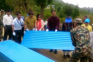 NIBL Distributes Galvanized Corrugated Sheets To Earthquake Victims
