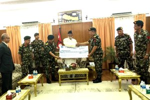 Nepal Army Provides 224 Million to Prime Minister Relief Fund