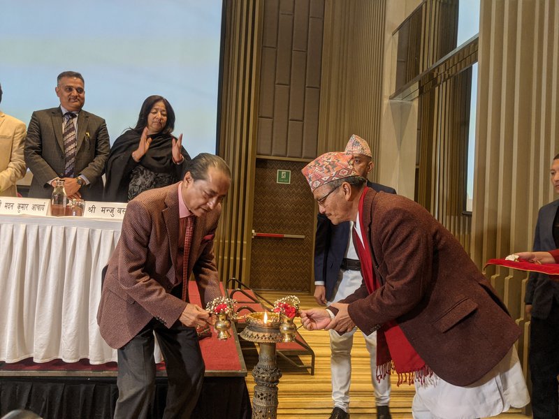 Pande and Shah inaugurating the bank .jpg