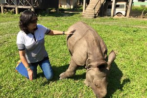 Rana with Rhino in Chitwan.jpg