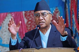 Sher Bahadur Deuba in a meeting.JPG