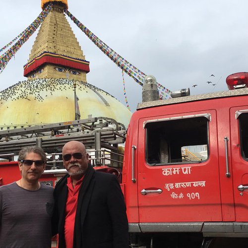 Sunil Thapa and Michael Imperioli in Front of Boudha Stupa.jpg