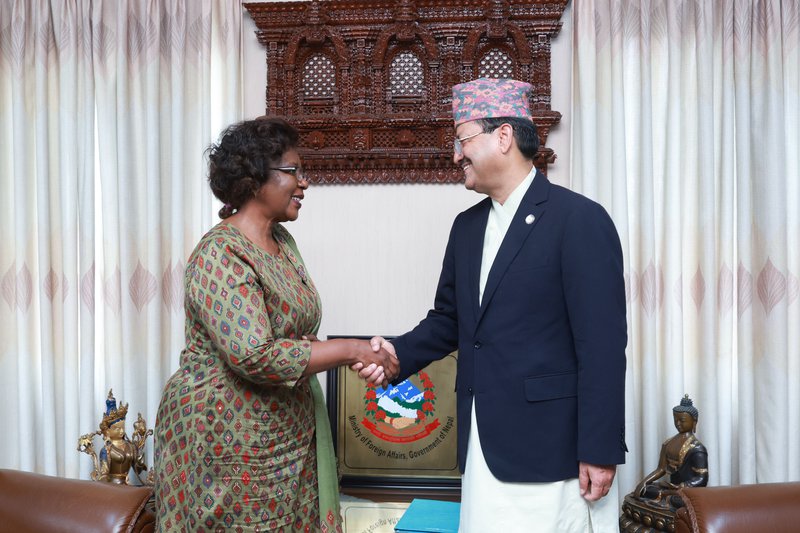 UNICEF Representative to Nepal Alice Akunga presents credentials to Honorable Foreign Minister N.P. Saud_2.jpg