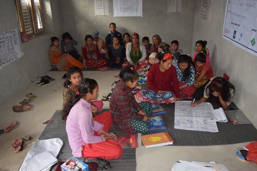 Under Disaster Prepardness women are exercising how to deal with disasters in Langhu  Photo 2.JPG