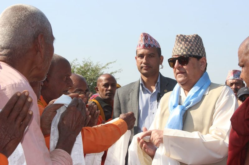 former King Gyanendra meeting people in Lumbini.jpg